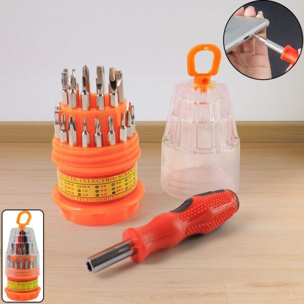 (SET OF 4PC) SCREWDRIVER SET, STEEL 31 IN 1 WITH 30 SCREWDRIVER BITS, PROFESSIONAL MAGNETIC DRIVER SET, B Grade