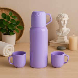 Elegant Purple Thermos Flask Set