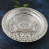 Traditional Silver Finish Plastic Pooja Thali
