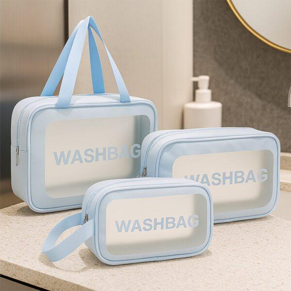 3-IN-1 Waterproof Transparent Travel Toiletry Bag Set