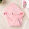 Cute Teddy Bear Button Microfiber Hair Wrap Towel
