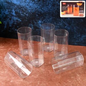 Hexagon Shape Metro Plastic Glass Set