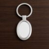 Sleek Oval Metal Keychain