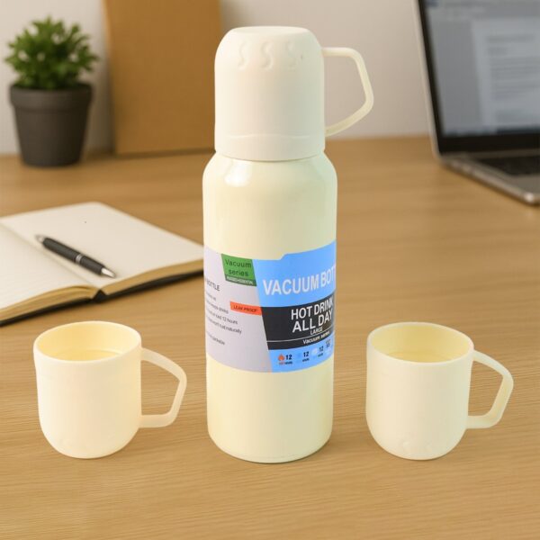 Premium White Vacuum Flask Set