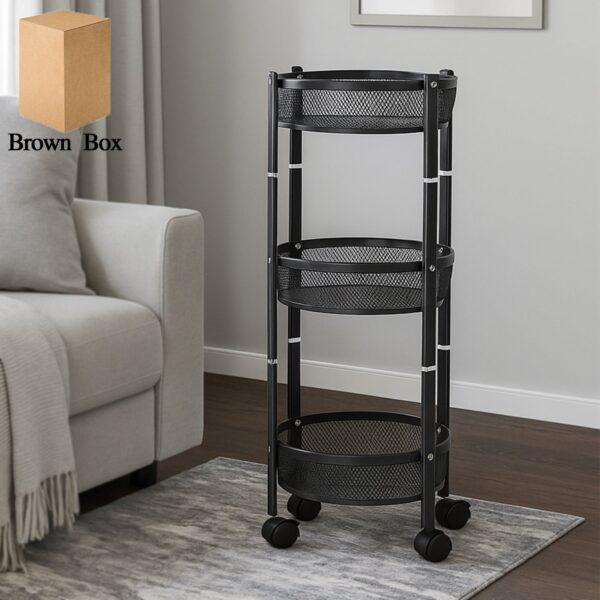 Round Metal Mesh Cart