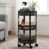 Space-Saving 3-Tier Round Trolley
